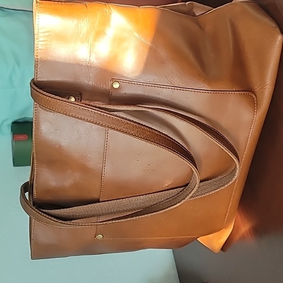 S Zone Women's Bag Large Tote Brown Laptop Crazy Horse Leather Pockets Neutral - Picture 2 of 13